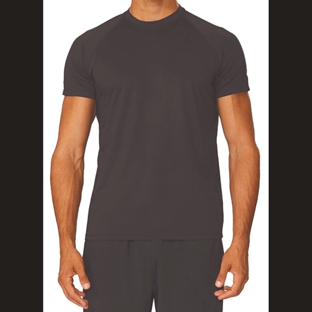 Alive Qwick Dry Active Athletic Fit Crewneck T-Shirt-Charcoal
